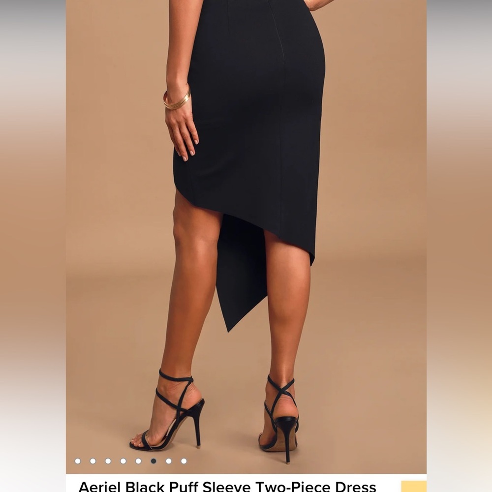 Aeriel Black Puff Sleeve Two-Piece Dress LULUS/ELLIATT - Picture 6 of 8